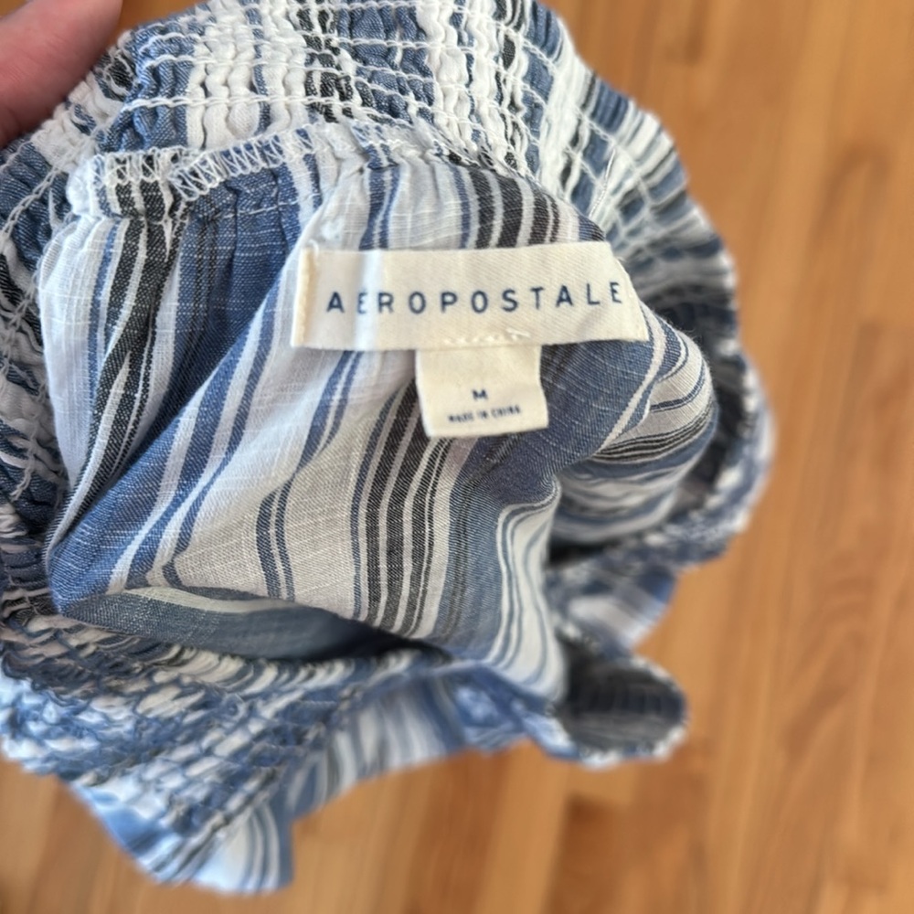 Aeropostale Off the Shoulder Striped Blouse, Size medium - Picture 2 of 2
